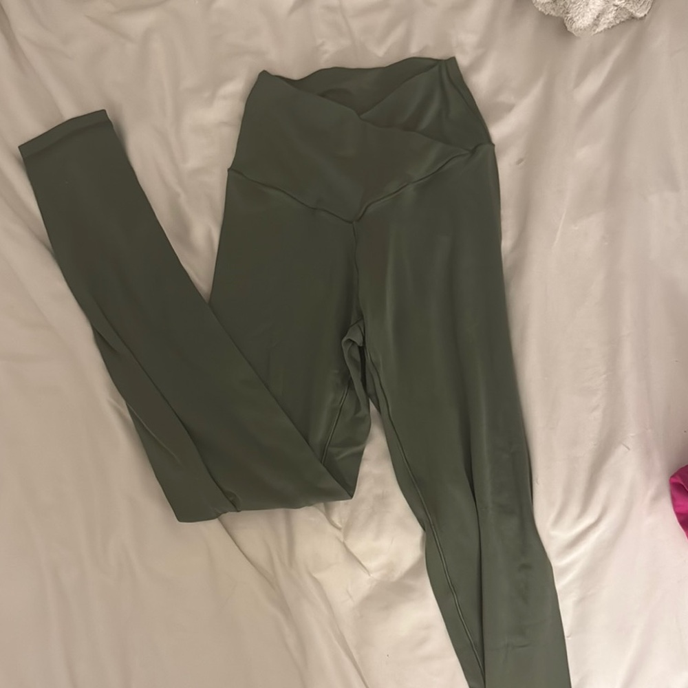 aerie crossover Olive Green High-Waisted Leggings